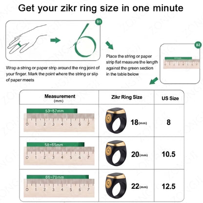 LumiNight™ Smart Digital Zikr Ring