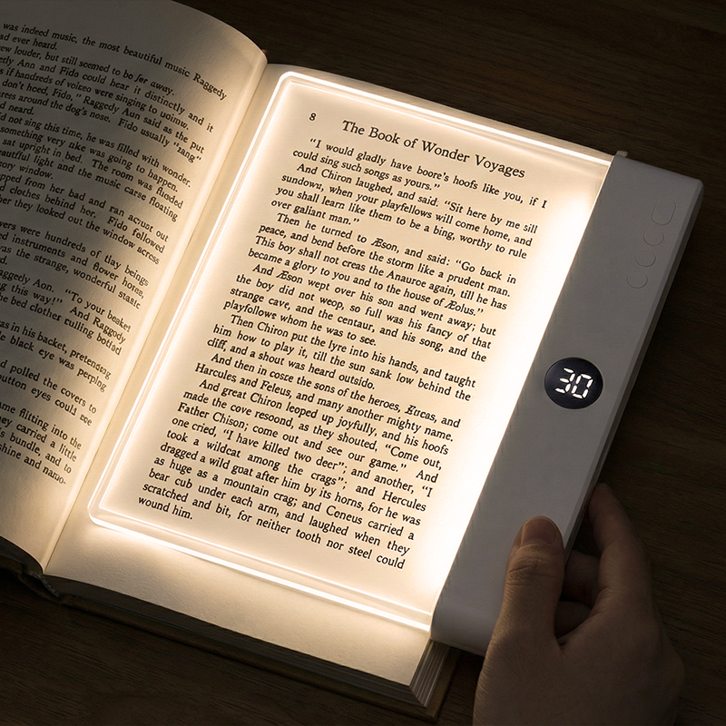 Pagina de libro iluminada por LumiNight